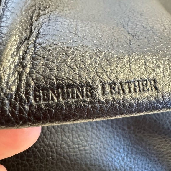 PERRY ELLIS PORTFOLIO Black Leather Briefcase Messenger Bag - Picture 7 of 16